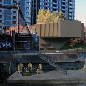 Le Musee des cadres - Dock down into the Lachine Canal (South view)