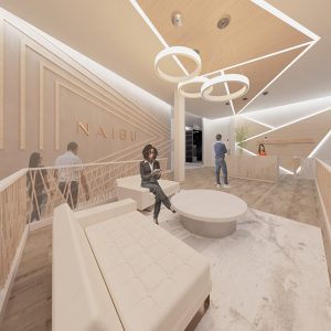 Interior rendering of lobby