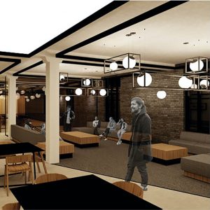 Interior rendering of 3rd floor lounge