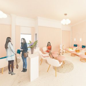 Interior rendering of pedicure area