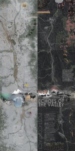 Research boards depicting the history of the Red River Valley