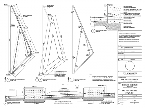 Construction details for The Void water feature