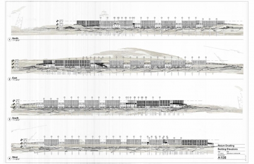 Elevations within existing site conditions. Buried in snow and aggregate