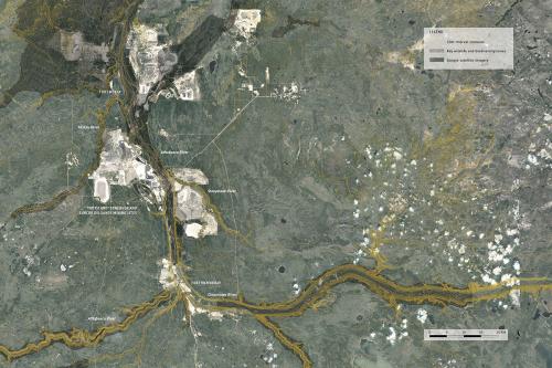 Athabasca Oil Sands GIS satellite imagery context map