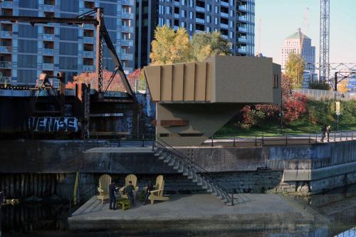 Le Musée des cadres – Dock down into the Lachine Canal (South View)