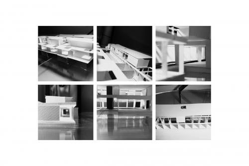 Early sketch models depicting proportions, rhythm and thinness of structure