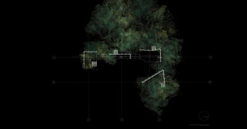 Set of drawings(1/3) depicts the relationship between the architecture itself and the existing trees